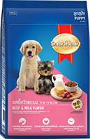 SMARTHEART DRY PUPPY FOOD BEEF AND MILK FLAVOR