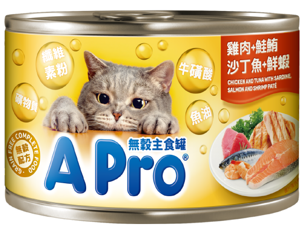 主食罐 - 雞肉+鮭鮪沙丁魚+鮮蝦口味